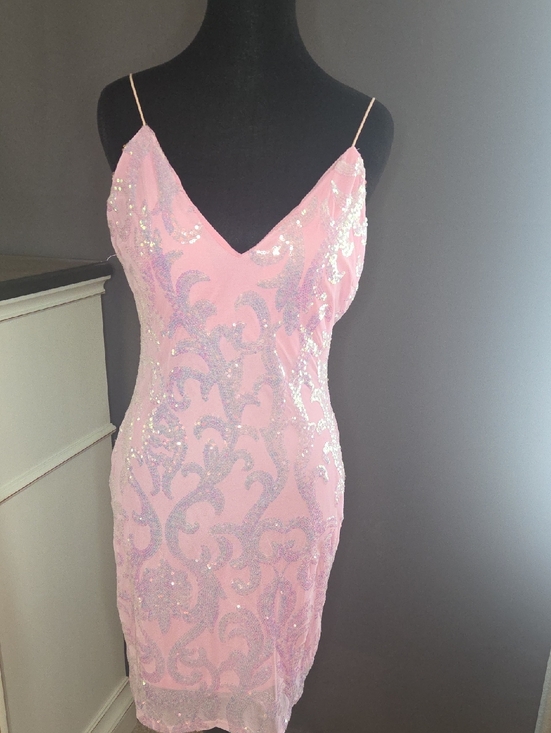Windsor Dresses & Skirts - Windsor Pink Sequin Spaghetti-Strap Mini Dress